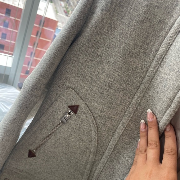 J Crew Statiun Cloth Gray Hooded Women's Coat Italian Wool - Picture 7 of 12